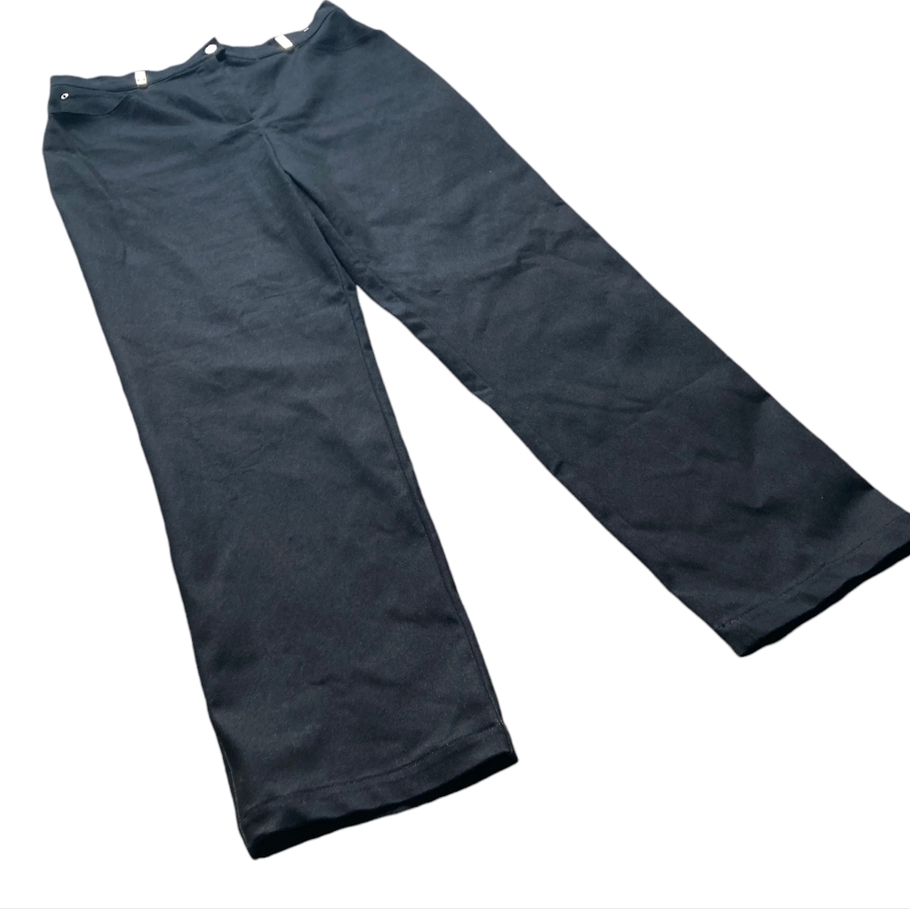 SOLD St John Sport Mary Gray Black denim stretch straight high rise pants casual - Picture 6 of 16